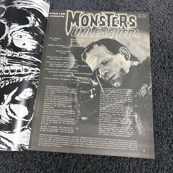 Monsters Unleashed! #5 April 1974 - Marvel Curtis Comics - Man-Thing - Vintage - Picture 6 of 9